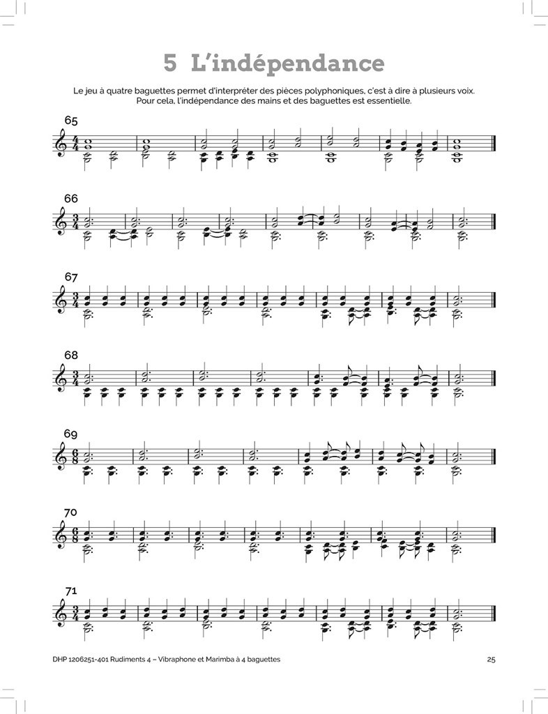 Rudiments 4 - Vibraphone et Marimba à 4 baguettes : Technique essentielle de la percussion