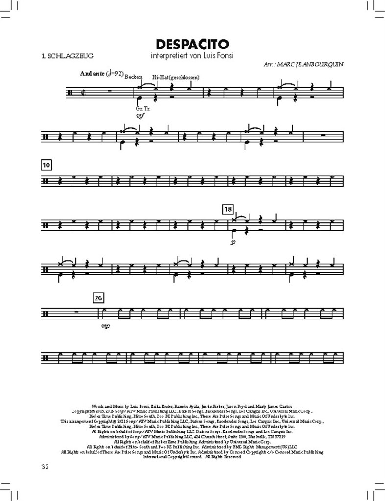 BläserKlasse Chart-Hits - Schlagzeug : Angesagte Popnummern für den großen Auftritt