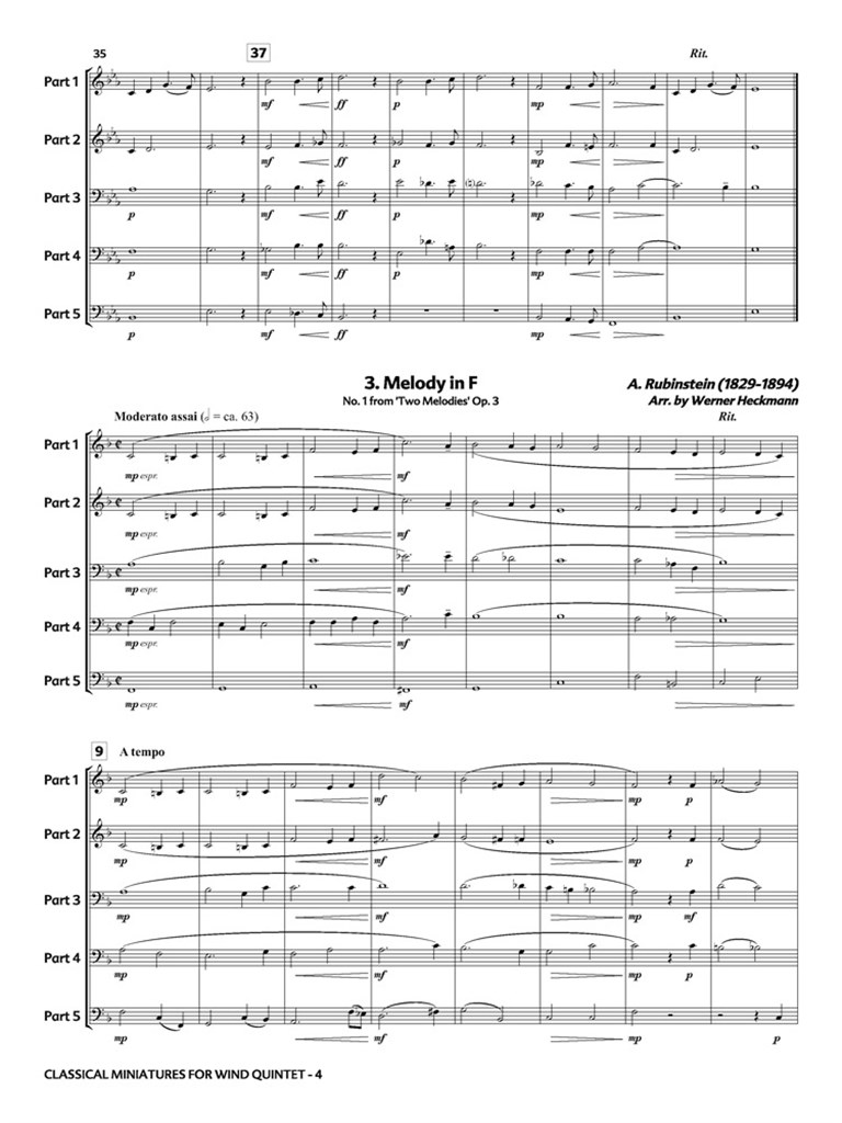 Classical Miniatures for Wind Quintet : 5 Pieces for All Occasions