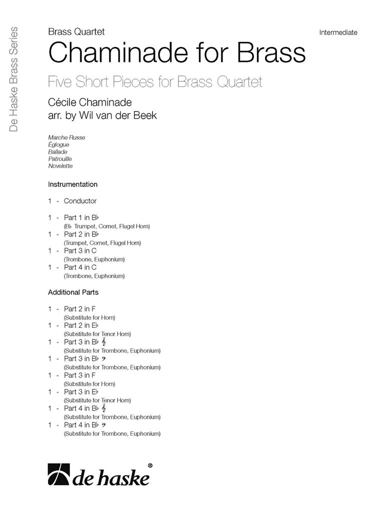 Chaminade for Brass : Five Short Pieces for Brass Quartet