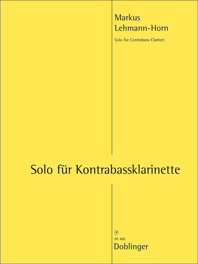 Solo Für Kontrabassklarinette