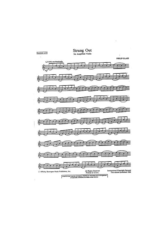 Philip Glass: Strung Out (Amplified Violin)