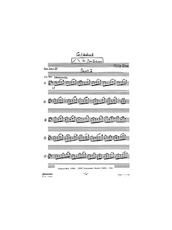 Glass: Gradus For Soprano Saxophone