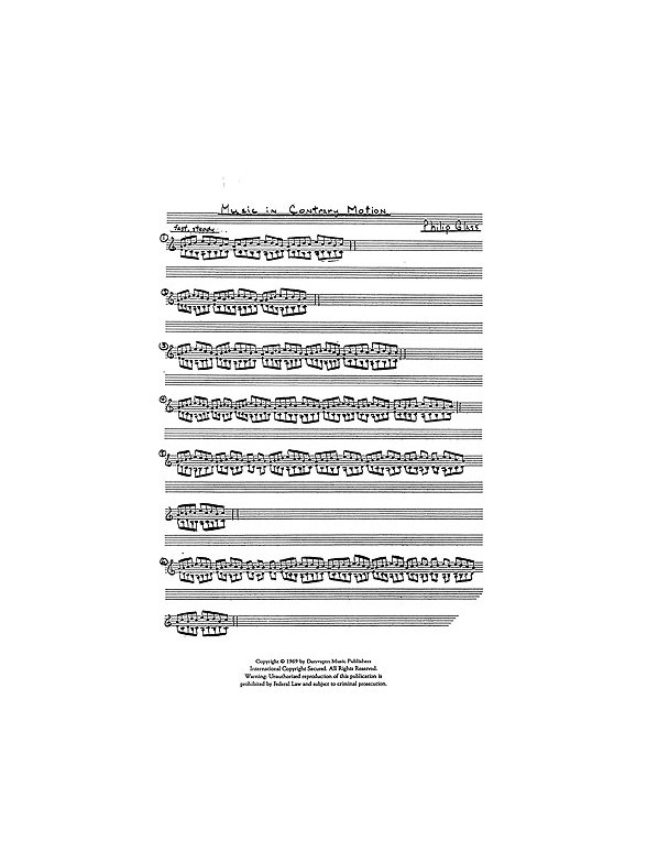 Glass: Music In Contrary Motion For Organ