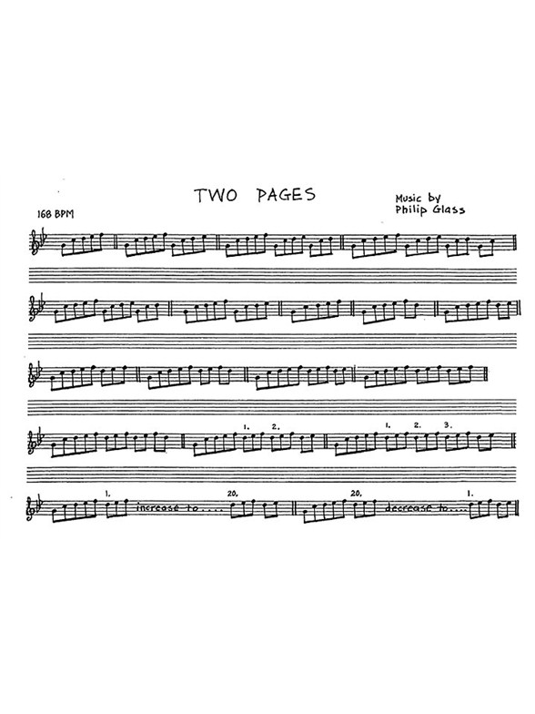 Glass: Two Pages For Piano