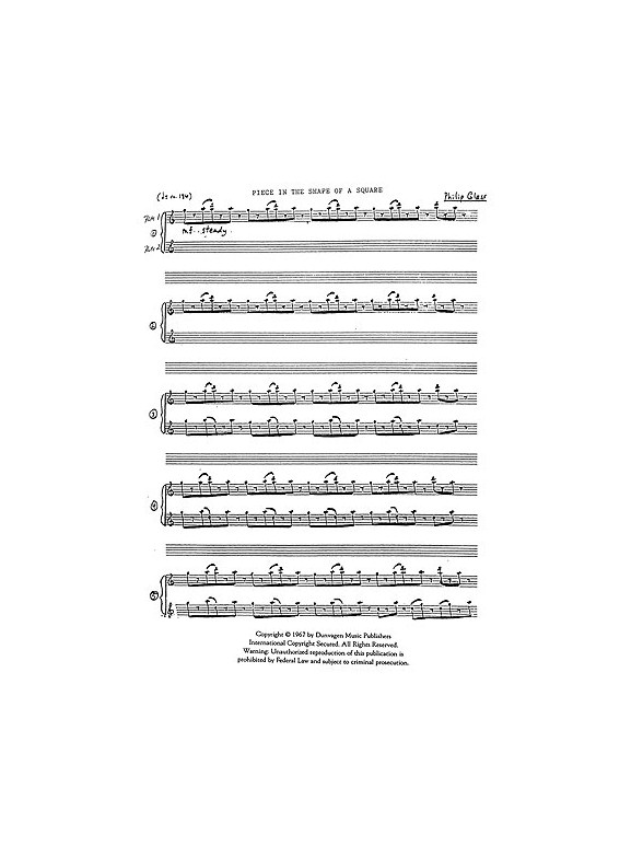 Glass: Piece In The Shape Of A Square (Score)