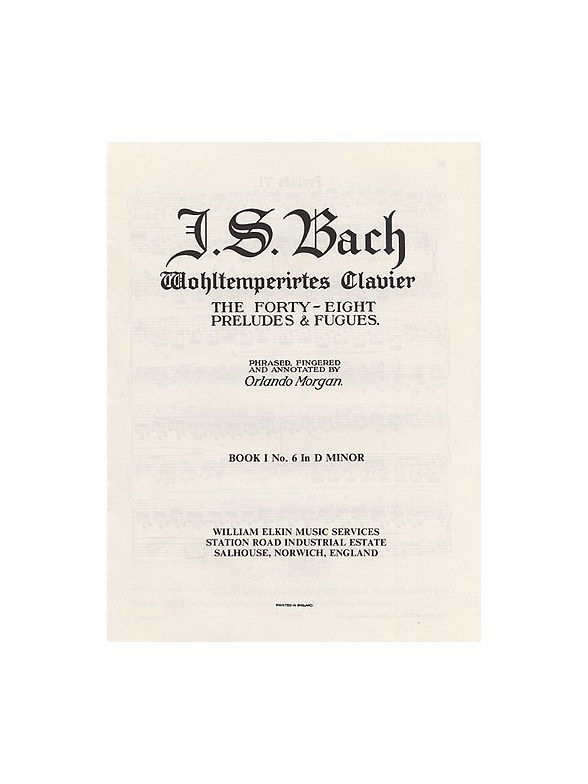 Js Bach: Prelude & Fugue No. 6 In D Minor Book 1
