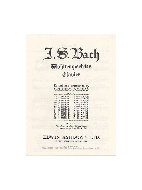 Js Bach: Prelude And Fugue No.7 In E Flat Major Book 2 Bmv 876