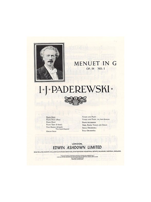Ignacy Paderewski: Menuet In G Op.14 No.1