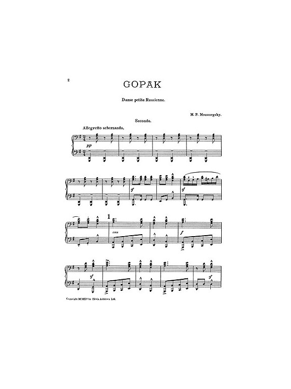Modest Mussorgsky: Gopak (Piano Duet)