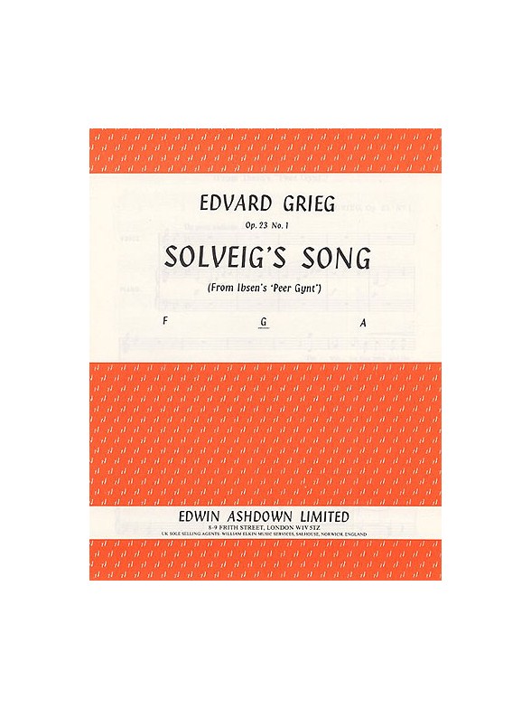Edvard Grieg: Solveig's Song (Medium Voice)