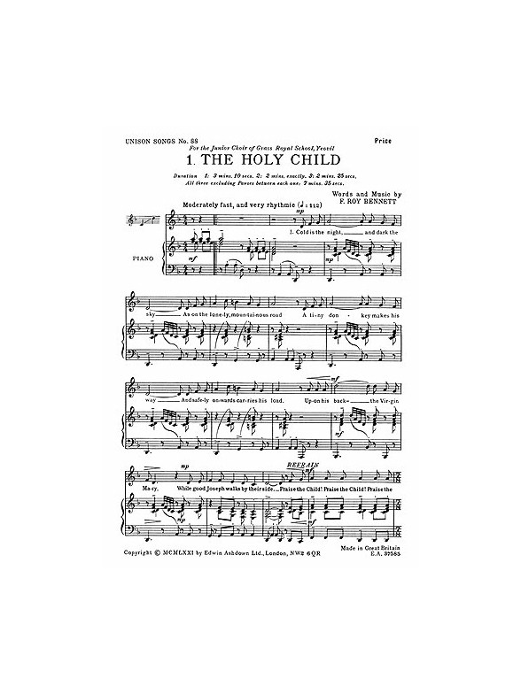 F Roy Bennett: 3 Christmas Carols