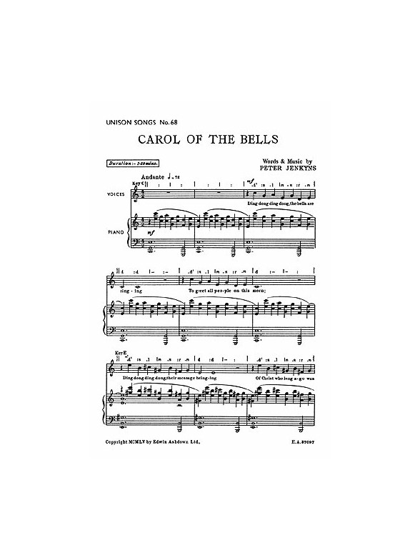 Peter Jenkyns: Carol Of The Bells For Unison Voices