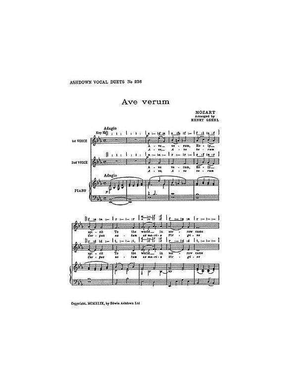 W.A. Mozart: Ave Verum (SA)