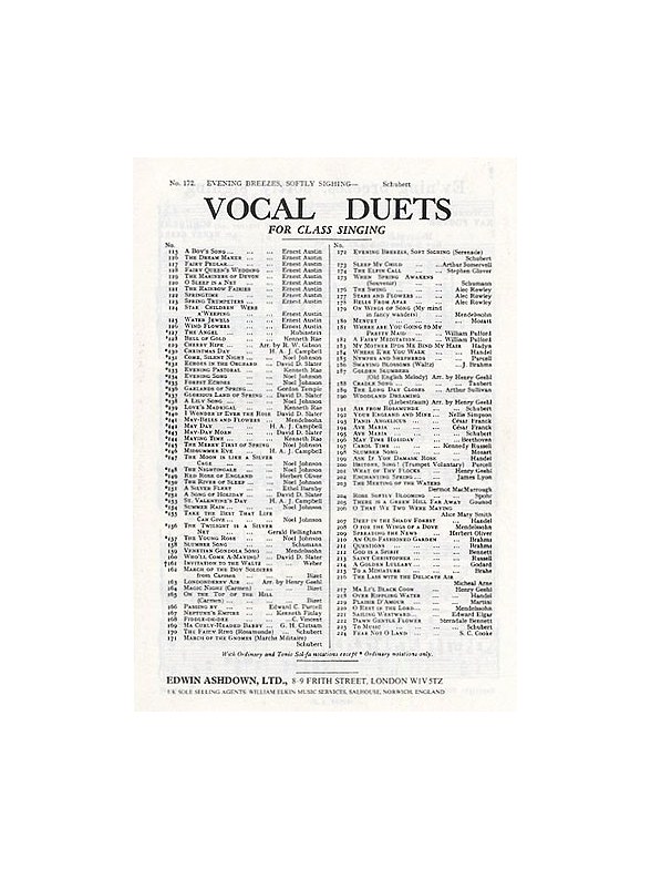 F Schubert: Evening Breezes Softly Sighing