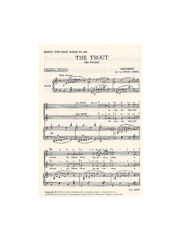 Franz Schubert: The Trout (2-Part/Piano)