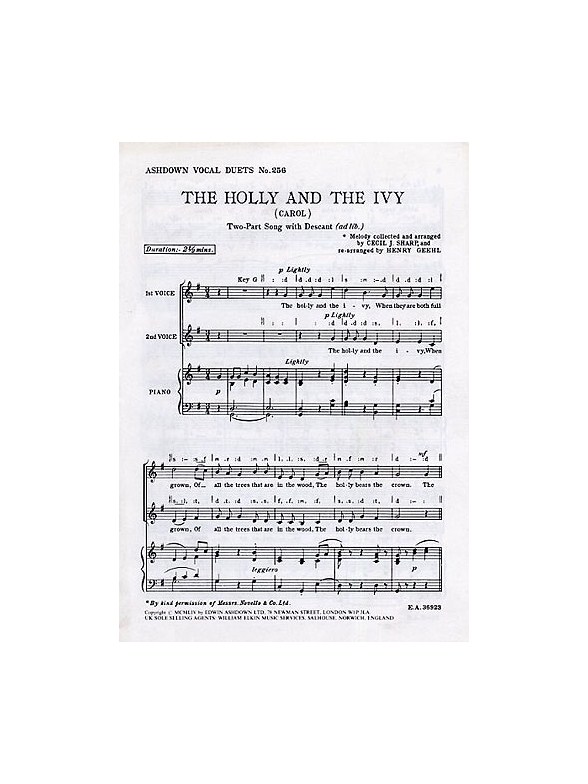 Cecil Sharp: The Holly And The Ivy (2-part/Piano)