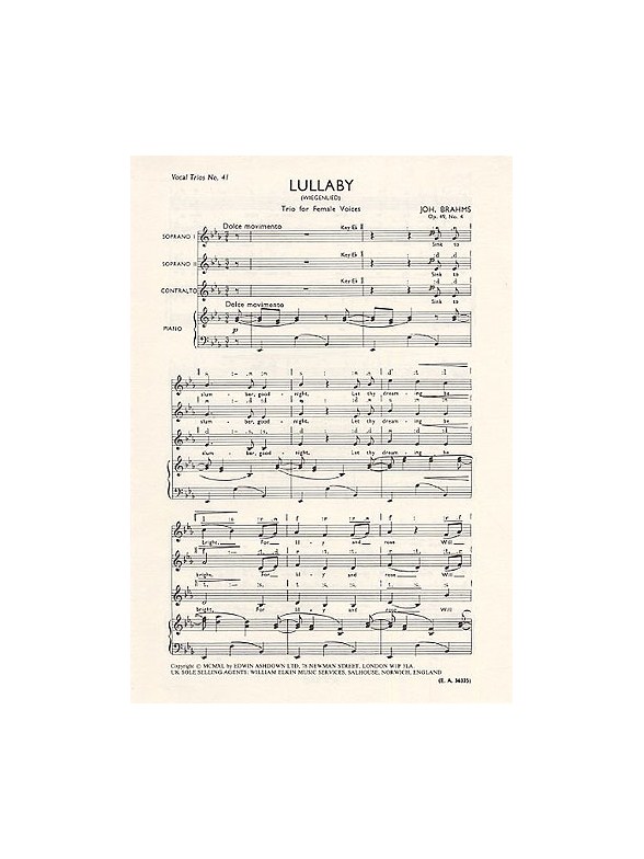 Johannes Brahms: Lullaby (SSA)
