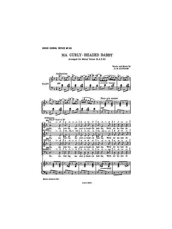 G.H. Clutsam: Ma Curly-Headed Babby (SATB/Piano)
