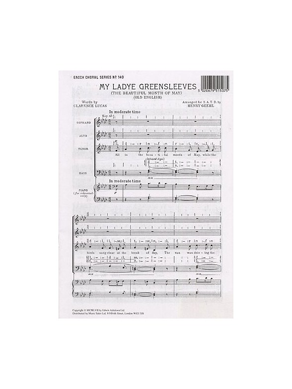 My Ladye Greensleeves (SATB Arr. Henry Geehl)