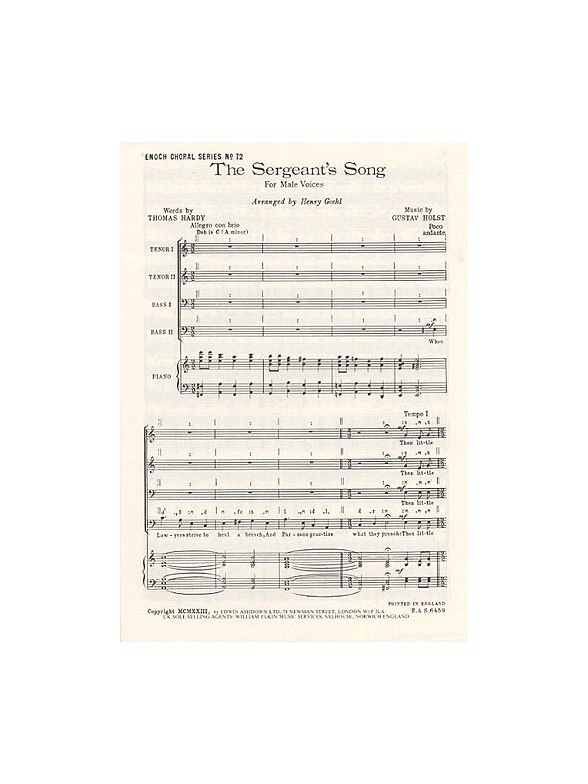 G Holst:The Sergeant's Song