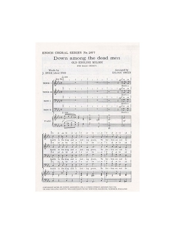 Down Among The Dead Men (TTBB) Arr. Idloes Owen