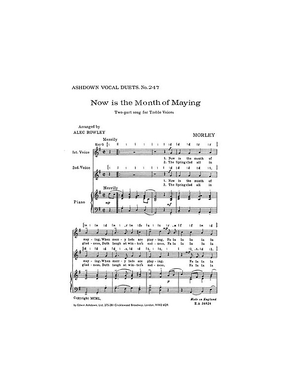 Thomas Morley: Now Is The Month Of Maying (2-Part)