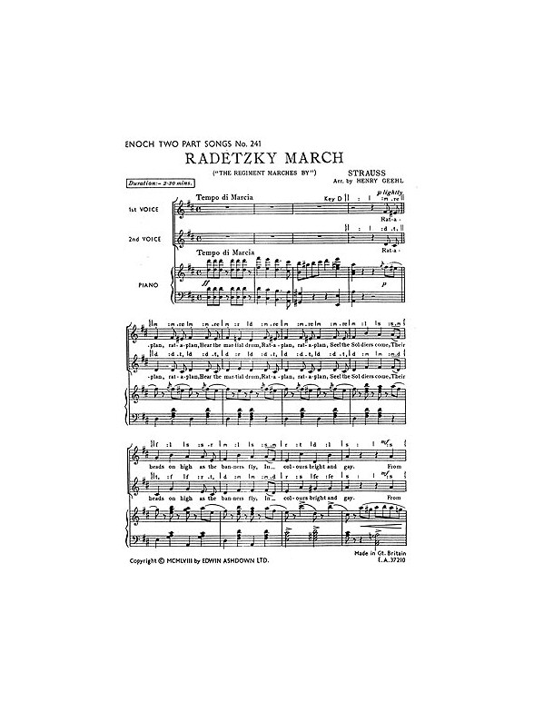 Johann Strauss I: Radetzky March (Voice/Piano)