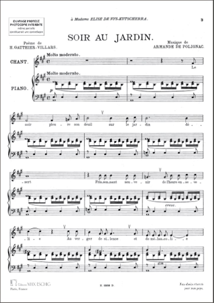 Soir Au Jardin Chant-Piano