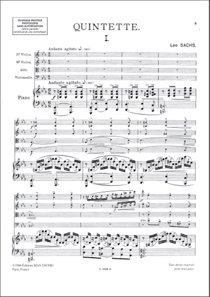 Quintette Op 77 Piano Et Quatuor A Cordes