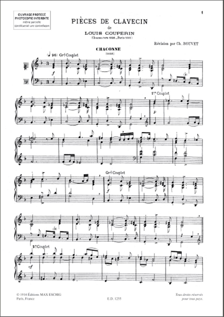 Pieces De Clavecin Ou De Piano - Volume 2 (Bouvet)