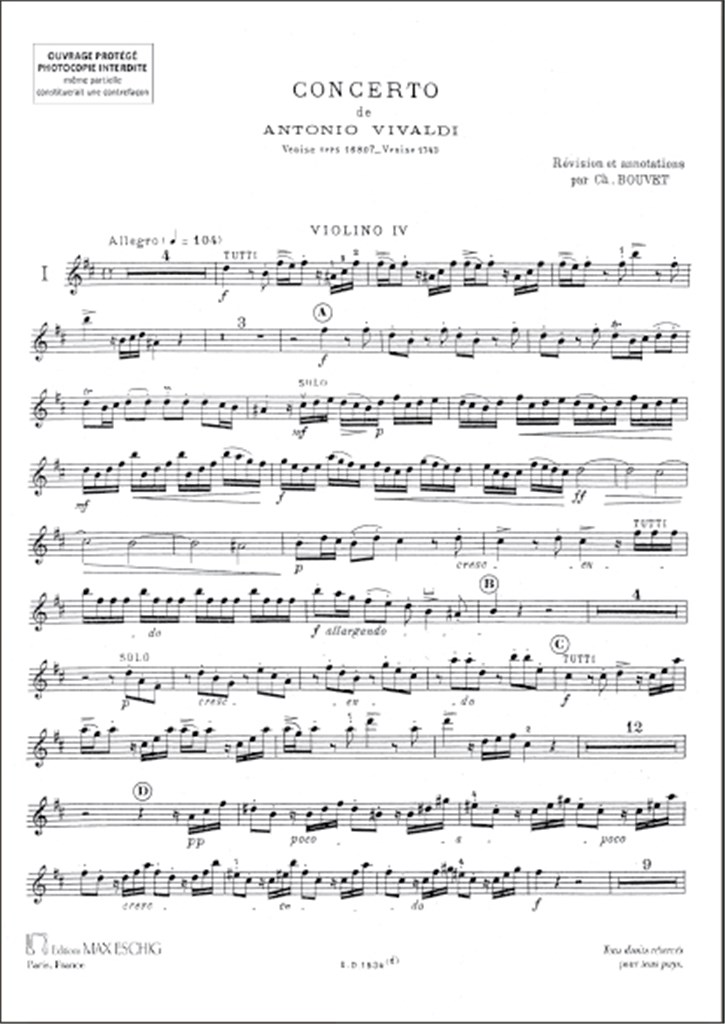 Concerto Op 3 N 10 4 Vl Violon 4
