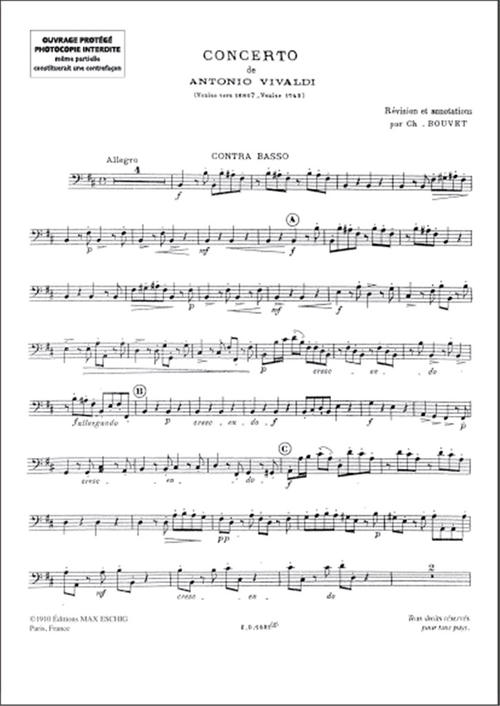 Concerto Op 3 N 10 4 Vl Contrebasse