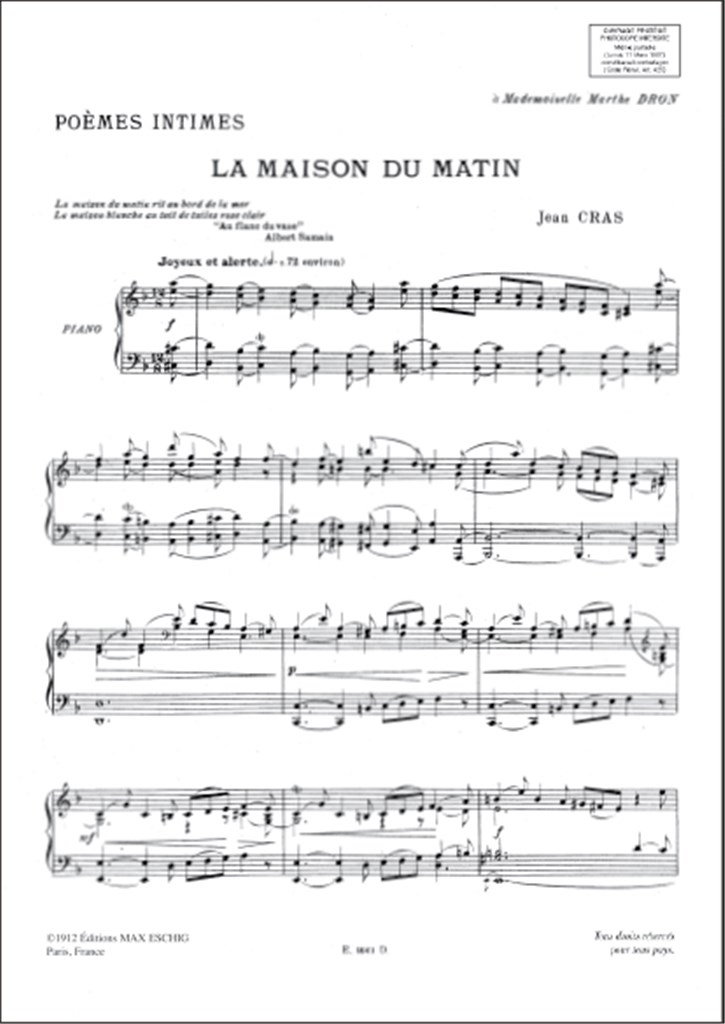 Poemes Intimes N 5 La Maison Du Matin Piano