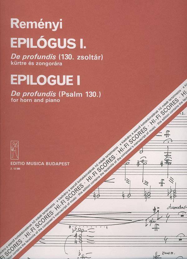 Epilogue I. De profundis (Psalm 130) für Horn un : De profundis (Psalm 130) für Horn und Klavier