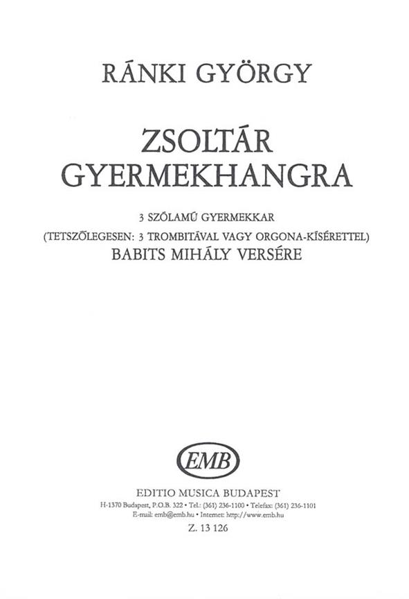 Zsoltár gyermekhangra