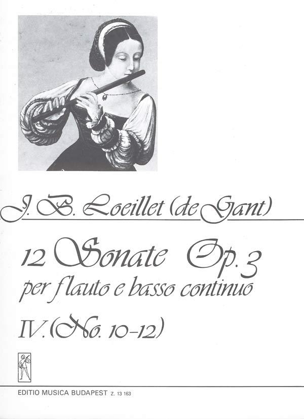 12 Sonate Op. 3, Vol. 4 (No. 10-12) : Per flauto e basso continuo