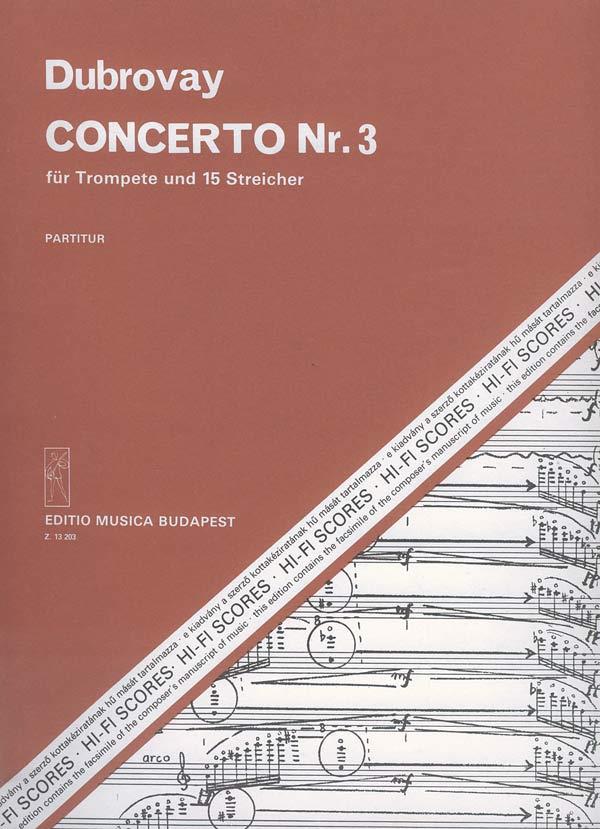 Concerto Nr. 3 für Trompete und 15 Streicher : für Trompete und 15 Streicher