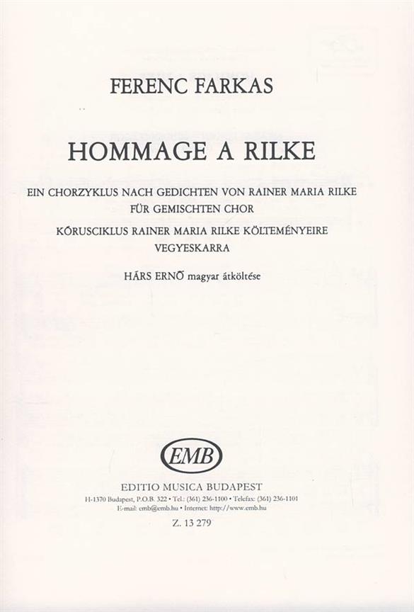 Hommage A Rilke