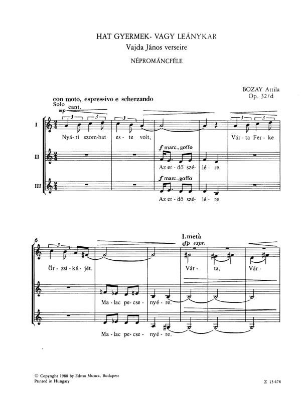 Hat gyermek- vagy leánykar