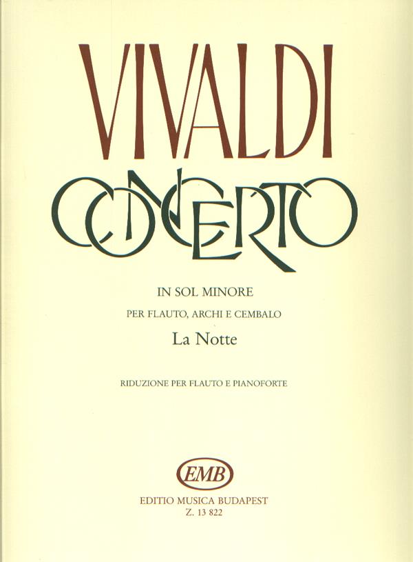 Concerto in sol minore per flauto, archi e cZalo : per flauto, archi e cembalo RV 439 (F. VI. No. 13, P.V. 342)