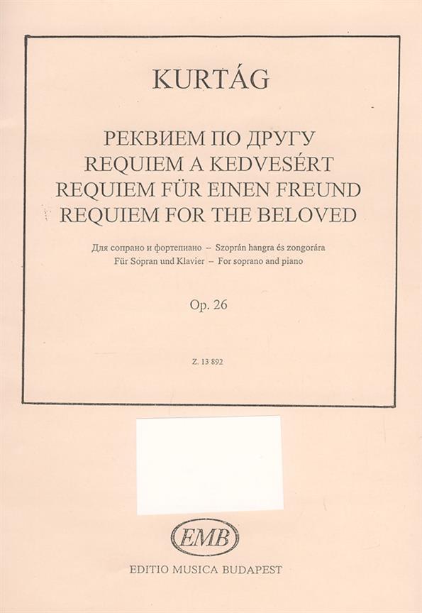 Requiem für einen Freund : Op. 26