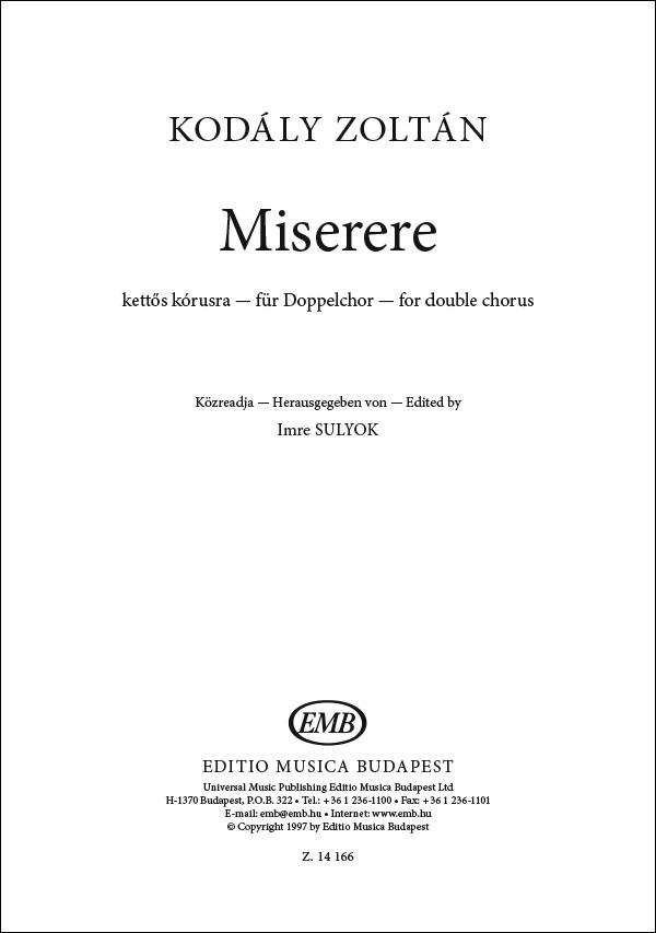 Miserere für Doppelchor : für Doppelchor