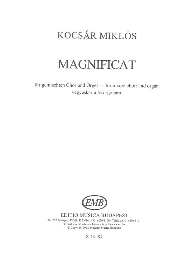Magnificat für gemischten Chor und Orgel : für gemischten Chor und Orgel