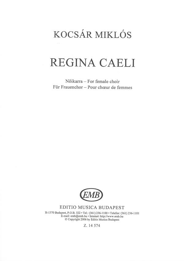 Regina caeli for female choir