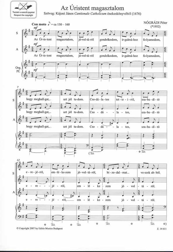 Az Úristent magasztalom : énekeskönyvéböl (1676)