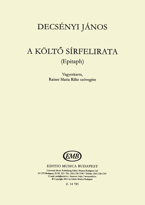 A költö sírfelirata (Epitaph)