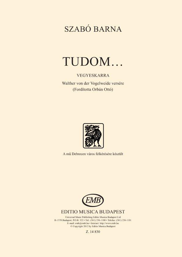 Tudom... : for Mixed Voices