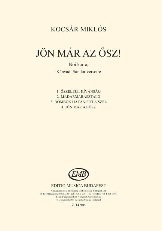 Jön már azisz! : for female choir