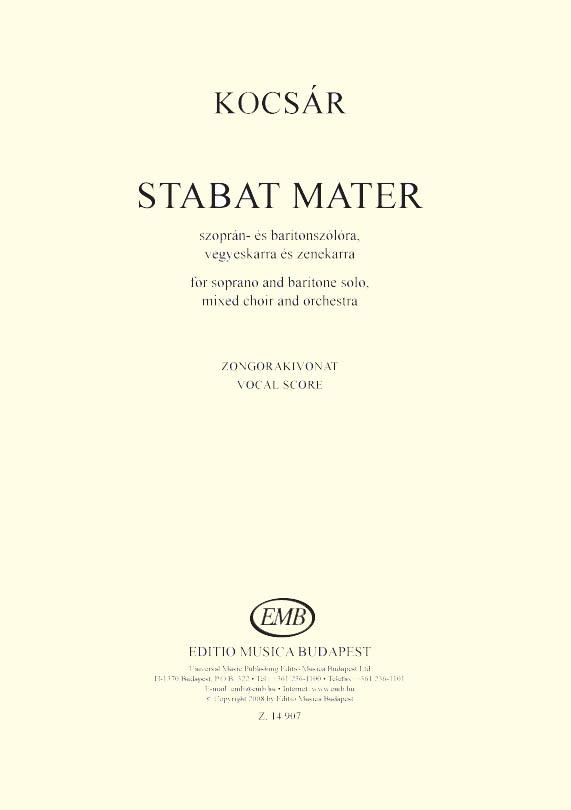 Stabat Mater : for soprano and baritone solo, mixed choir and orchestra